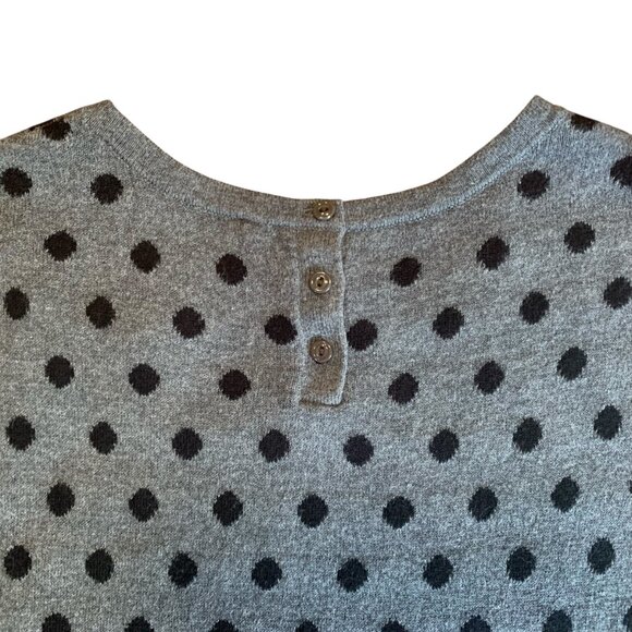 Ann Taylor LOFT Gray & Black Polka Dot Short Sleeve Sweater Womens Size Small - Picture 8 of 9
